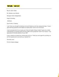 Wow your future employer with this simple cover letter example format. Thank You Letter For Job Shadowing How To Templates Examples Mail To Self