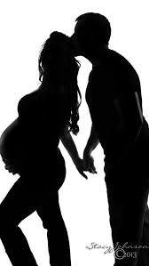 Black And White Couple Maternity Shoot Maternity Silhouette Maternity Silhouette Pregnant Couple Baby Bump Photoshoot