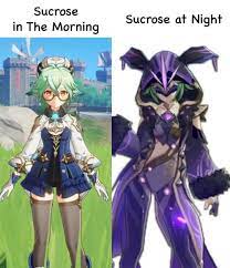 sucrose in the morning and in the night. childe is not the only one who's  playable characters as a villain 🦹‍♀️ : r/Genshin_Impact