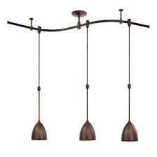 Kendal Lighting Rpk80 Series 4 Ft 3 Light Oil Rubbed Bronze Pendant Track Lighting Kit Rpk80 Orb The Home Depot Pendant Track Lighting Track Lighting Kits Track Lighting