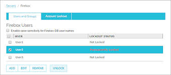 Unlock the google authenticator for a user. Configure Firebox Account Lockout Settings