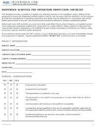 Maybe you would like to learn more about one of these? Suspended Scaffold Pre Operation Inspection Checklist