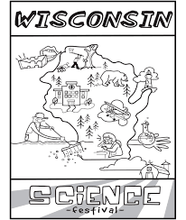 Print on both sides of the paper, cut in half and staple together. Coloring Page Wisconsin Science Festival