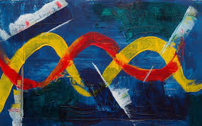Blue and yellow abstract art. Blue Red And Yellow Abstract Painting Nohat Free For Designer