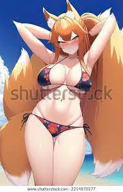 Anime Bikini Fox Girl Beach Stock Illustration 2214870577 | Shutterstock