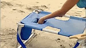 Rio beach portable folding backpack beach lounge chair with backpack straps and storage pouch, yellow stripe. Face Down Lounge Chair Lets You Read Comfortably On Your Stomach