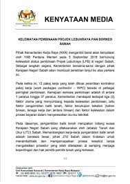 Isu semasa yang di bincangkan di sgo adalah lebih meluas. Tawau Kenyataan Media Kementerian Kerja Raya Malaysia Facebook