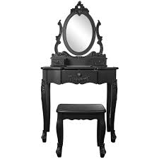 Toulouse Black Dressing Table Set Dunelm Dressing Table With Stool Black Dressing Tables Bedroom Collections Furniture