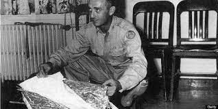 Brazel, his wife maggie (margaret), age 45, son vernon, age 8, and daughter betty (bessie brazel schreiber), age 14 accompanied him to the debris field and gathered up as much of the scattered material as they could carry. Roswell Ufo Incident Crash Made Front Page Of Roswell Daily Record 66 Years Ago Huffpost