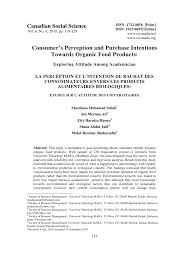 Pdf Consumer S Perception And Purchase Intentions Towards Organic Food Products Exploring Attitude Among Academician