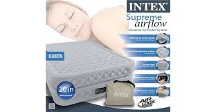 Intex Supreme Air Flow Airbed With Built In Electric Pump Queen 66961 Intex Air Bed Convenience Store Products