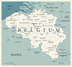 Mapas de bélgica en el continente de europa. Belgica