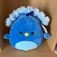 Boba, tea, boba tea, bubble, bubble tea, coffee, latte, squishmallow, squishmallows, squish, mallow, brown, cute, kawaii, drink, food. Squishmallow Blue Peacock Priscilla 8 Brand New Depop