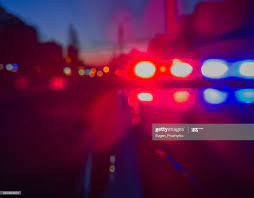 Red And Blue Lights Of Police Car In Night Time Night Patrolling The In 2020 Police Lights Night Red And Blue Night Time