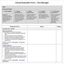 Annual Employee Evaluation Form Employee Evaluation Form Evaluation Employee Evaluation Form