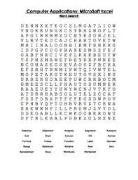 Computer Applications Microsoft Excel Spreadsheet Vocabulary Word Search Vocabulary Words Matter Vocabulary Vocabulary