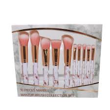 10 pieces pro marble makeup brushes