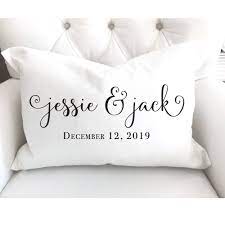 Personalized Pillows Custom Wedding Gift Customized Pillows Couples Names Wedding Date Bridal Engagement Gifts For Bride Custom Wedding Gifts Bride Gifts