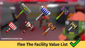 Happy 2nd year anniversary to flee the facility! Flee The Facility Value List Of More Than 100 Items Game Specifications