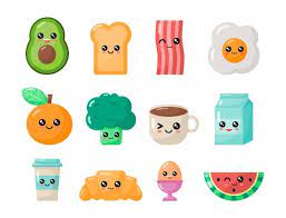 Set Of Kawaii Cartoon Breakfast Food Isolated In 2021 Cute Little Drawings Kawaii Doodles Kawaii