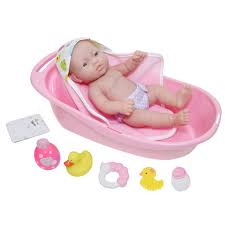 Jc Toys La Newborn 10 Piece Layette Deluxe Bathtub Gift Set 12 Life Like Vinyl Newborn Doll W Accessories Pink Waterproof Ages 2 Jc Toys Group Inc