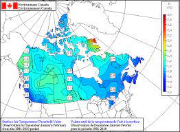 24 / 16 °c wind: Temperature Climatology Map Threshold Dec Jan Feb Winter Environment Canada