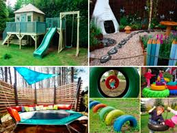 Pour les plus jeunes enfants, les jeux de jardin les plus adaptés sont le bac à sable, le toboggan et certaines balançoires. De Belles Idees D Amenagement D Espace De Jeux Dans Le Jardin Pour Les Enfants