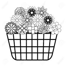 For boys and girls, kids and adults, teenagers and toddlers, preschoolers and older kids at school. Basket Of Natural Flowers Illustration Outline Royalty Free Cliparts Vectors And Stock Illustration Image 99616859