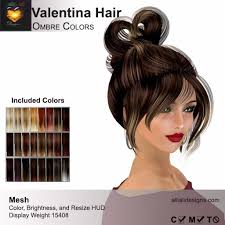 6 pieces 87 mm hair fork clip stick hair side comb hairpin hair bun updo hair sticks alloy 4 prong bun hair pins clips grips for women hair styling tool accessories (gold, silver and rose gold) 4.5 out of 5 stars 158 Second Life Marketplace A A Valentina Hair Ombre Colors Pack Resizable Mesh Womens Updo Hairstyle