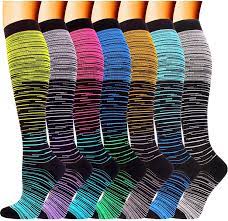 Amazon Com 7 Pairs Copper Compression Socks For Men Women 20 30 Mmhg Knee High Stockings Health Personal Care