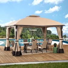Sunjoy 10 Ft X 12 Ft Gazebo With Led Lighting And Bluetooth Sound Walmart Com Walmart Com