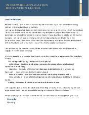 Resume, cover letter, cover letter shopee and linkedin profile, created by an executive writer. Motivation Letter Shopee Pdf Internship Application Motivation Letter Dear Sir Madam With This Letter I Would Like To Express My Interest In Being An Course Hero