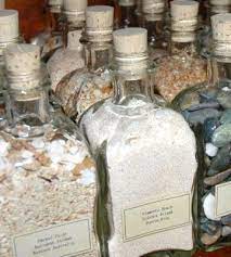 Beach Sand Collections In Bottles Jars Sand Collection Sand Collection Display Shells And Sand