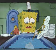 Place a towel in the bottom shelf to catch the drips. 21 Things Anyone Without A Dishwasher Needs Asap