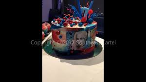 I have a feeling some harley quinn loving fan had a great birthday! Harley Quinn Themed 7th Birthday Cake Cupcakes 2017 Southeast Cartel Youtube