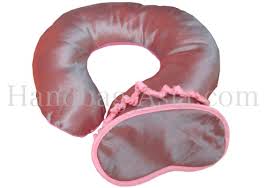 Buy rong yuan cartoon travel neck pillow cow: Thai Silk Premium Gift Silk Neck Pillow Silk Eye Mask For Wholesale