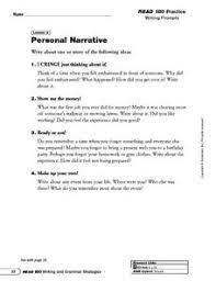 Personal Narrative Writing Prompts And Writing In First Person Worksheet For 6th 9th Grade Lesson Planet