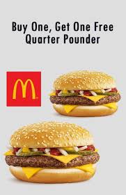 Buy One Get One Free Quarter Pounder Via App Free Fast Food Food Coupon Fast Food Coupons
