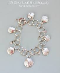 Drilling holes in sea shells. Diy Silver Leaf Shell Bracelet Sand And Sisal