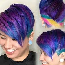 Multi Colored Short Due Short Hair Styles Short Hair Undercut Vivid Hair Color