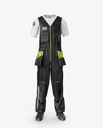 Download Working Overalls Mockup Front View In Apparel Mockups On Yellow Images Object Mockups