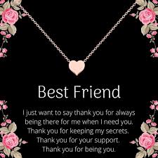 Thank you for science, labor is a great day by day. Sheridanstar Best Friend Bff Friendship Valentines Day Jewelry Gifts For Women Teens Small Heart Pendant Necklace On Sentimental Message Quote Card Rose Goldtone Walmart Com Walmart Com