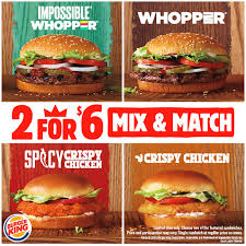 Choose from the options below to see the full nutrition facts, ingredients and allergen information. Burger King Adds The Impossible Whopper To The 2 For 6 Lineup Business Wire