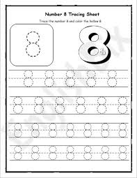 Download all 52 coloring pages. Number 8 Tracing Worksheet For Preschool Englishbix