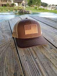 Patriotic American Flag Hat With Brown Khaki Patch Etsy American Flag Hat Flag Hat American Flag