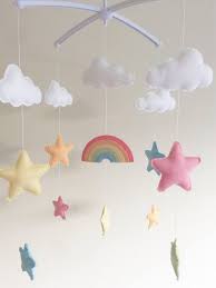 Pastell Regenbogen Sterne Kinderbett Mobile Kinderzimmer Etsy Cloud Mobile Nursery Pastel Nursery Baby Mobile