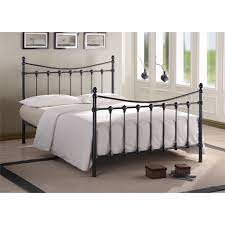 84 stefania bed king hand crafted steel pipe frame heavy gauge panels. Shell Detailed Black Metal Bed Frame King Size 5ft