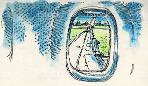 View Out Of Airplane Window Drawing Drawn On Location Ballpoint Pen Window Drawing Drawings Airplane Window