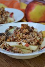 Raw Gluten Free Apple Crumble Recipe In 2020 Apple Crumble Apple Crumble Ingredients Raw Food Recipes