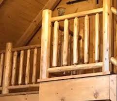 Part# p202 r/h volute pine = $160.00: Log Railing Log Cabin Supplies Log Cabins For Less